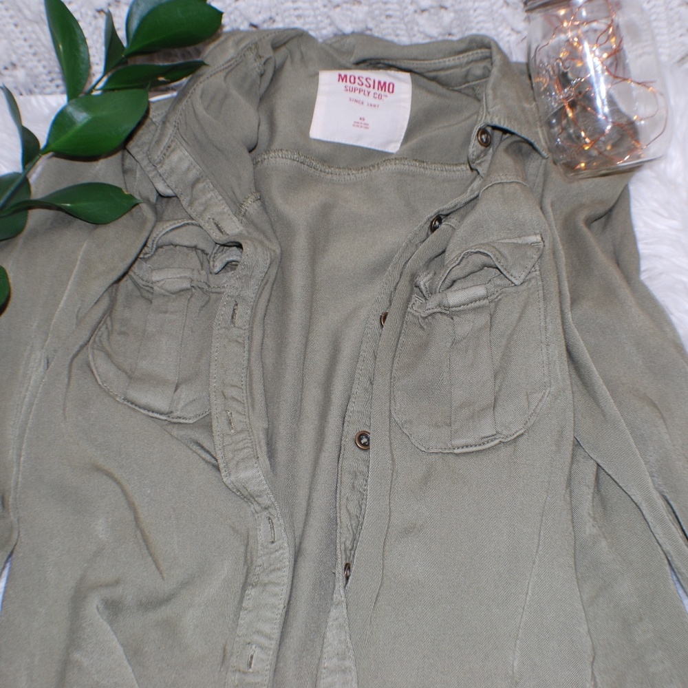 Olive Button Down Shirt